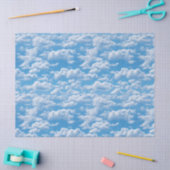 Wit wolkenpatroon op een blauwe hemelachtergrond tissuepapier (Craft)