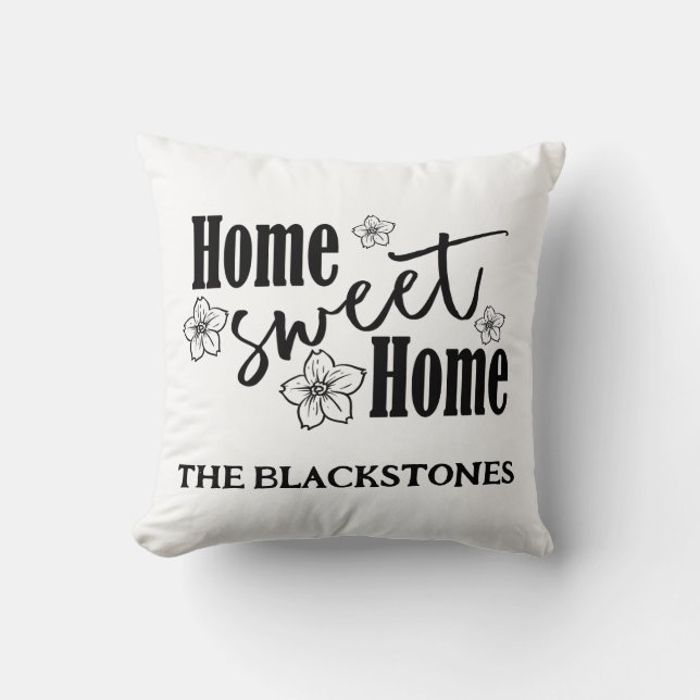 Wit Woonkussen 'Home Sweet Home' Kussen (Voorkant)