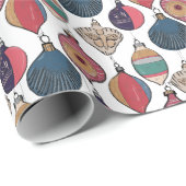  Wit Xmas Ornamenten Wrapping Paper Cadeaupapier (Rol Hoek)