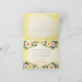Wit | Yellow Daisies Floral Baby shower Bedankkaart (Binnen)