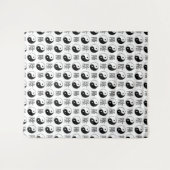 Wit Yinyang-symbool Chinees patroon Wandkleed (Voorkant (horizontaal))