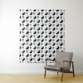 Wit Yinyang-symbool Chinees patroon Wandkleed (In situ)