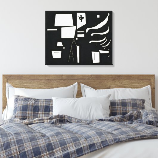 Wit - Zacht en hard | Kandinsky | Canvas Afdruk (Insitu (Slaapkamer))
