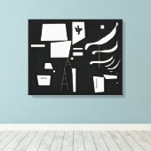 Wit - Zacht en hard | Kandinsky | Canvas Afdruk (Insitu (Houten vloer))