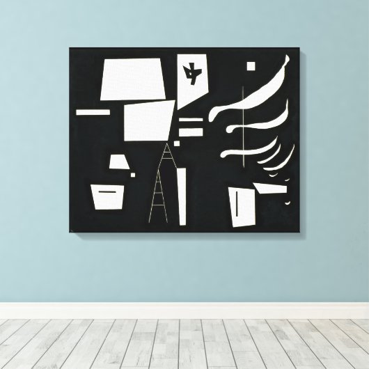 Wit - Zacht en hard | Kandinsky | Canvas Afdruk (Insitu (Houten vloer))