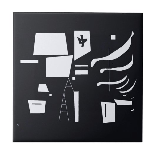 Wit-zacht en hard - Kandinsky Tegeltje (Voorkant)