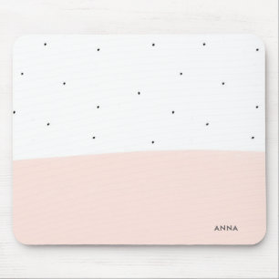Wit & zacht roze penseelstreken modern ontwerp muismat