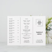 Wit Zakelijk Bedrijfslogo Restaurant Afhaalmenu (Staand voorkant)