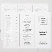 Wit Zakelijk Bedrijfslogo Restaurant Afhaalmenu (Voorkant / Achterkant)