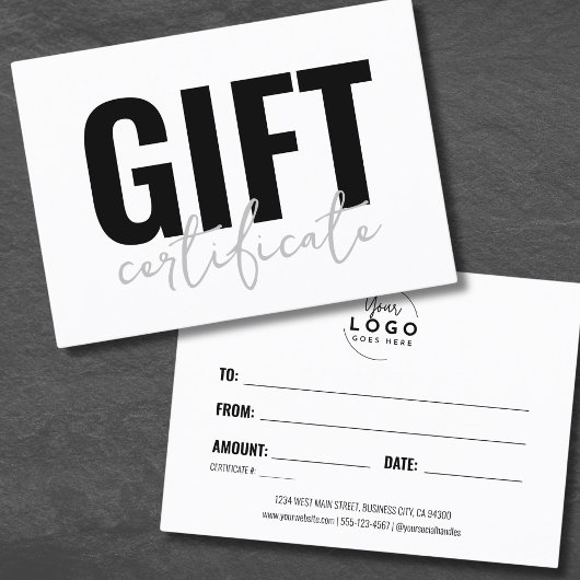 Wit Zakelijk Cadeauboncertificaat Visitekaartje