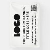 Wit zakelijk logo bedrijf QR Promo Custom 4'x6'  Spandoek (Verticaal)