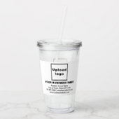 Wit Zakelijk Merk op Acryl Tumbler Acryl Drinkbeker (Achterkant)