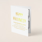 Wit Zakelijk Merk op Halloween Folie Kaart (Voorkant)