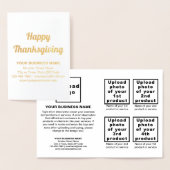 Wit Zakelijk Merk op Thanksgiving Folie Kaart (Display)