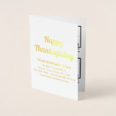 Wit Zakelijk Merk op Thanksgiving Folie Kaart (Voorkant)