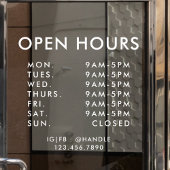 Wit Zakelijk Openingstijden Eenvoudig Professionee Raamsticker