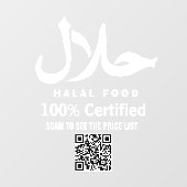 Wit Zakelijk QR-code Halal Raamsticker (Vel)