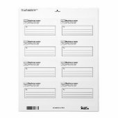 Wit Zakelijk Verzendlabel (Full Sheet)