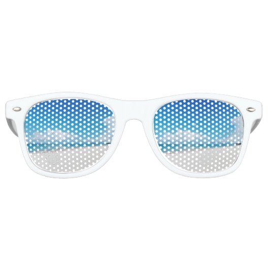 Wit Zand Tropisch Strand Retro Zonnebril (Voorkant)