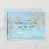 Wit Zandstrand met Kokospalmen Bruiloft STD Aankondigingskaart (Voorkant / Achterkant)