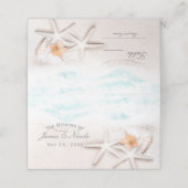 Wit Zandstrand Zeesterren Blauw Tropisch Zitplaats Plaatskaartje (Buitenkant ongevouwen)