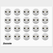 Wit Zebra Goud Make-up Wimpers Glam Custom Ronde Sticker (Vel)