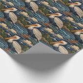  wit zee vogel zeemeeuw pelikaan cadeaupapier (Hoek)