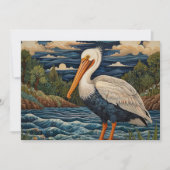 wit zee vogel zeemeeuw pelikaan kaart (Voorkant)