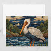 wit zee vogel zeemeeuw pelikaan kaart (Voorkant / Achterkant)