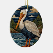  wit zee vogel zeemeeuw pelikaan keramisch ornament (Rechts)