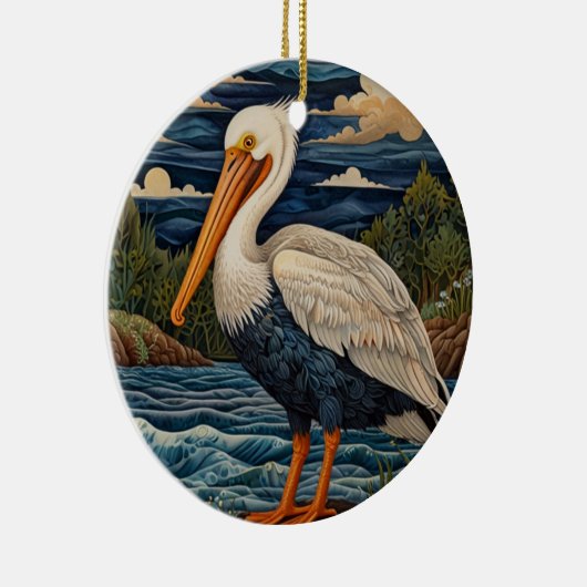  wit zee vogel zeemeeuw pelikaan keramisch ornament (Rechts)