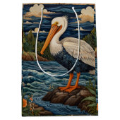  wit zee vogel zeemeeuw pelikaan medium cadeauzakje (Voorkant)