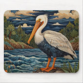  wit zee vogel zeemeeuw pelikaan muismat (Voorkant)