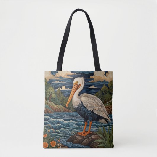  wit zee vogel zeemeeuw pelikaan tote bag (Voorkant)