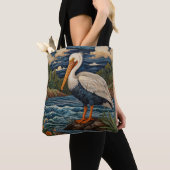  wit zee vogel zeemeeuw pelikaan tote bag (Dichtbij)