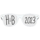 Wit "Zet deze op en Pose" Bruiloft Foto Trend Retro Zonnebril (Voorkant)