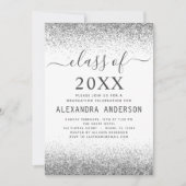 Wit Zilver Afstudeerfeestklasse van 2024 Kaart (Voorkant)