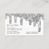 Wit Zilver Chunky Glitter Dikke Drips Haar Visitekaartje (Achterkant)