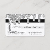 Wit Zilver Chunky Glitter Dikke Druppels Credit Visitekaartje (Achterkant)