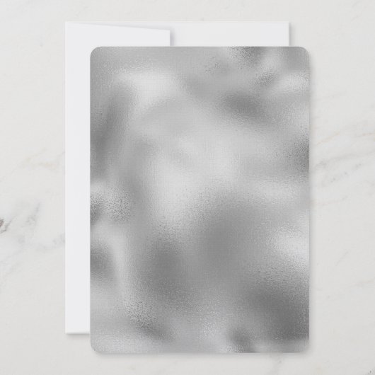 Wit Zilver Confetti Stippen Bruiloft Kaart (Achterkant)