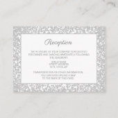 Wit zilver Diamond Glitter Weddenschap Informatie Informatiekaartje (Voorkant)