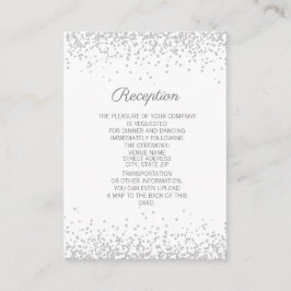 Wit zilver Diamond Glitter Weddenschap Informatiekaartje