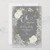 Wit Zilver Elegante Kerstvakantie Winter Kaart (Voorkant)