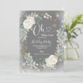 Wit Zilver Elegante Kerstvakantie Winter Kaart (Staand voorkant)