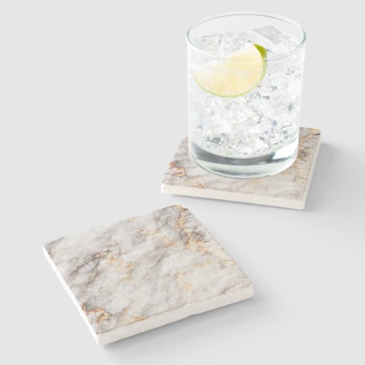 Wit, zilver en goudmarmer Real Stone Onderzetters (Zijkant)