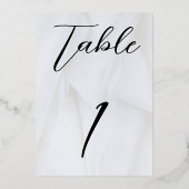 Wit/Zilver Folie Tafel Nr. 1 Folie Uitnodiging (Voorkant)