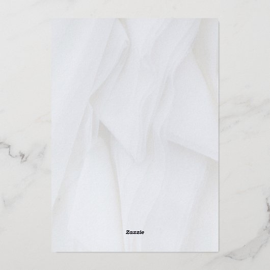 Wit/Zilver Folie Tafel Nr. 1 Folie Uitnodiging (Achterkant)