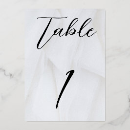 Wit/Zilver Folie Tafel Nr. 1 Uitnodiging