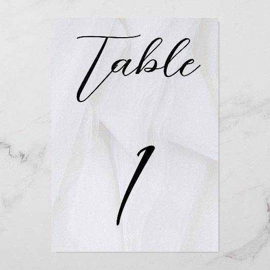 Wit/Zilver Folie Tafel Nr. 1 Uitnodiging (Voorkant)