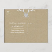 Wit Zilver gewei & wenkbrauwpapier Bewaar de datum Aankondigingskaart (Achterkant)